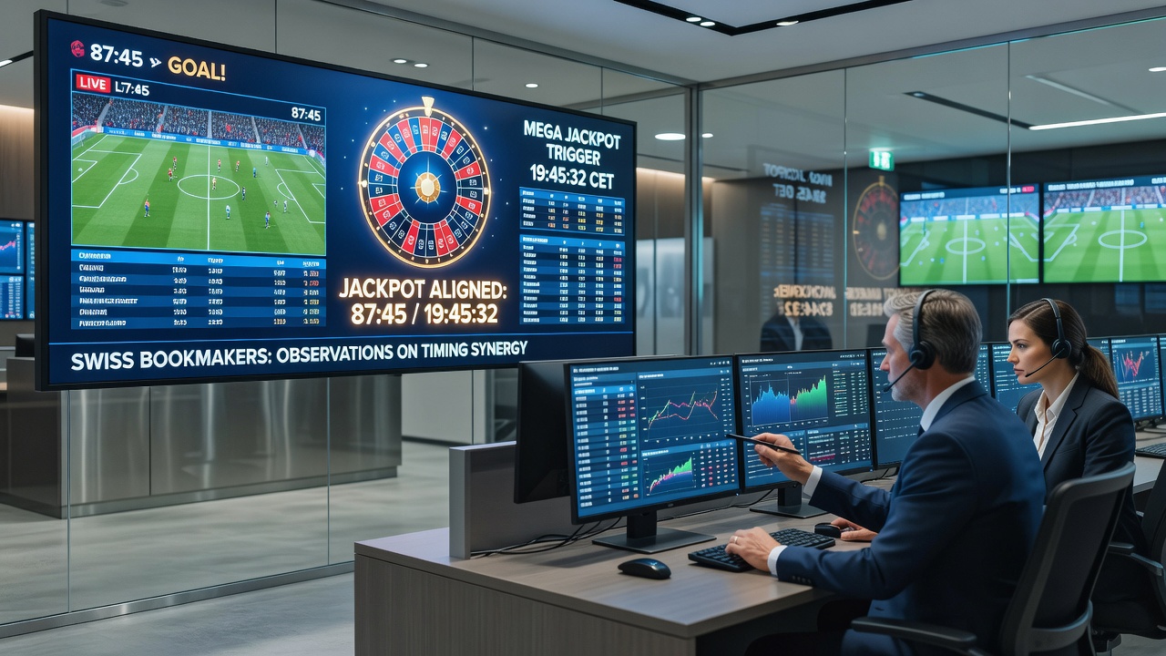 Chart displaying jackpot trigger frequency plotted against live football match minutes from Swiss operator records